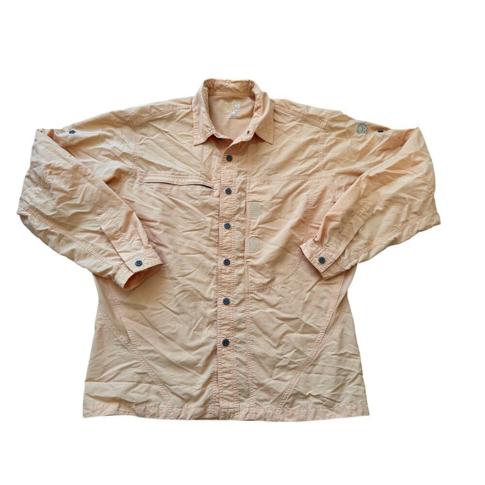 Mountain Hardware Long sleeve, button down, shirt, size LG; Orange, Vintage